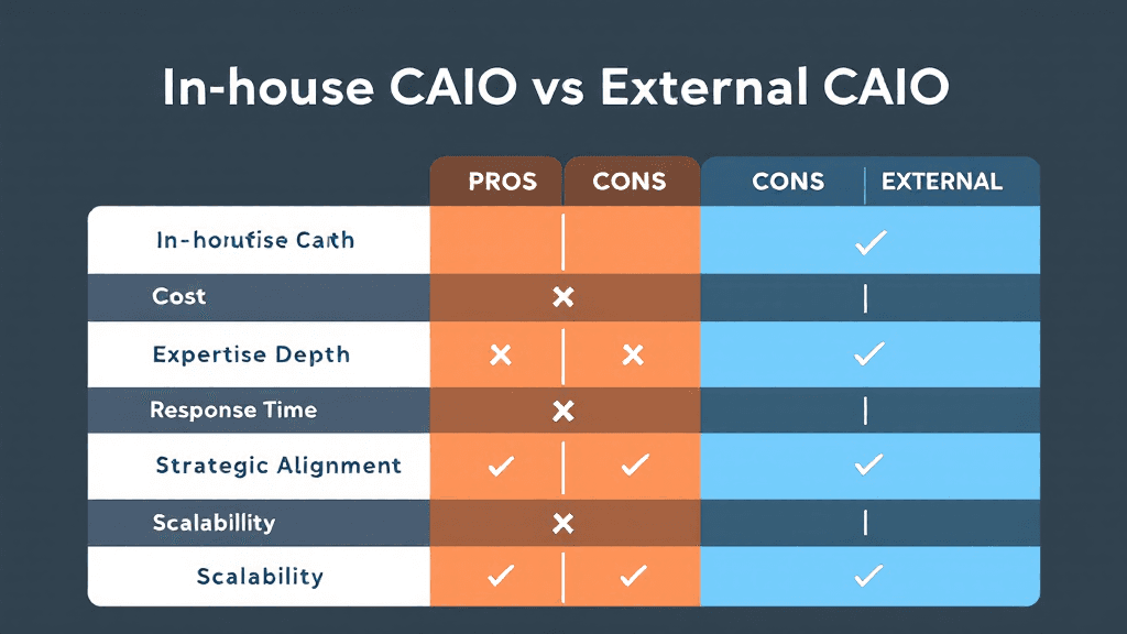 社内CAIO設置と外部CAIO代行のメリット・デメリット比較