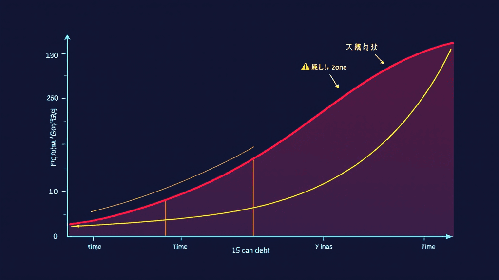 技術負債の放置によるコスト増加カーブ